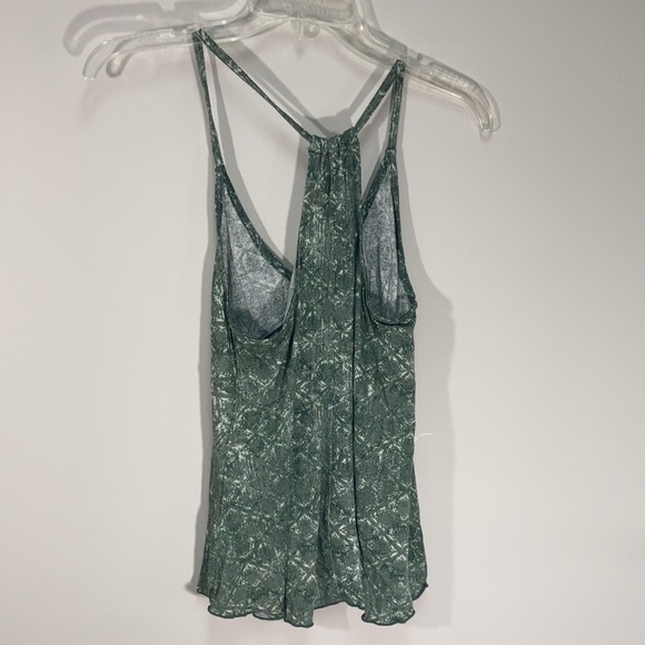 3/$15 So skinny strap tank green print soft boho casual sleeveless top S jr - Picture 8 of 17